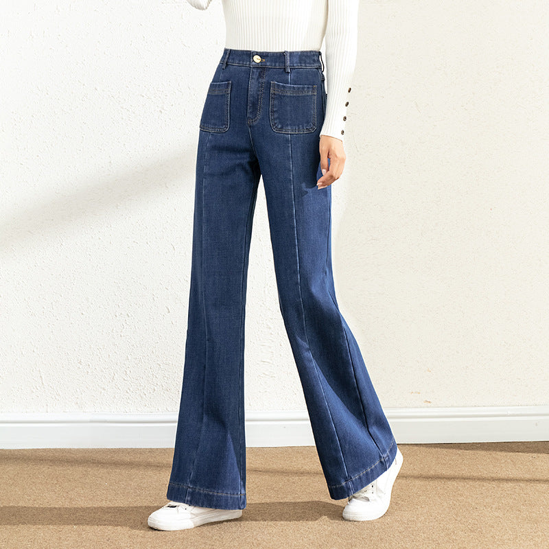 Jean large taille haute pour femme