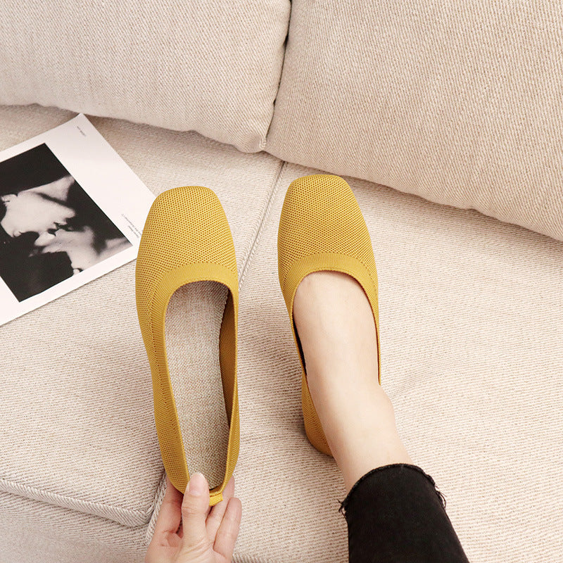 Chaussures plates tricotées pour femmes