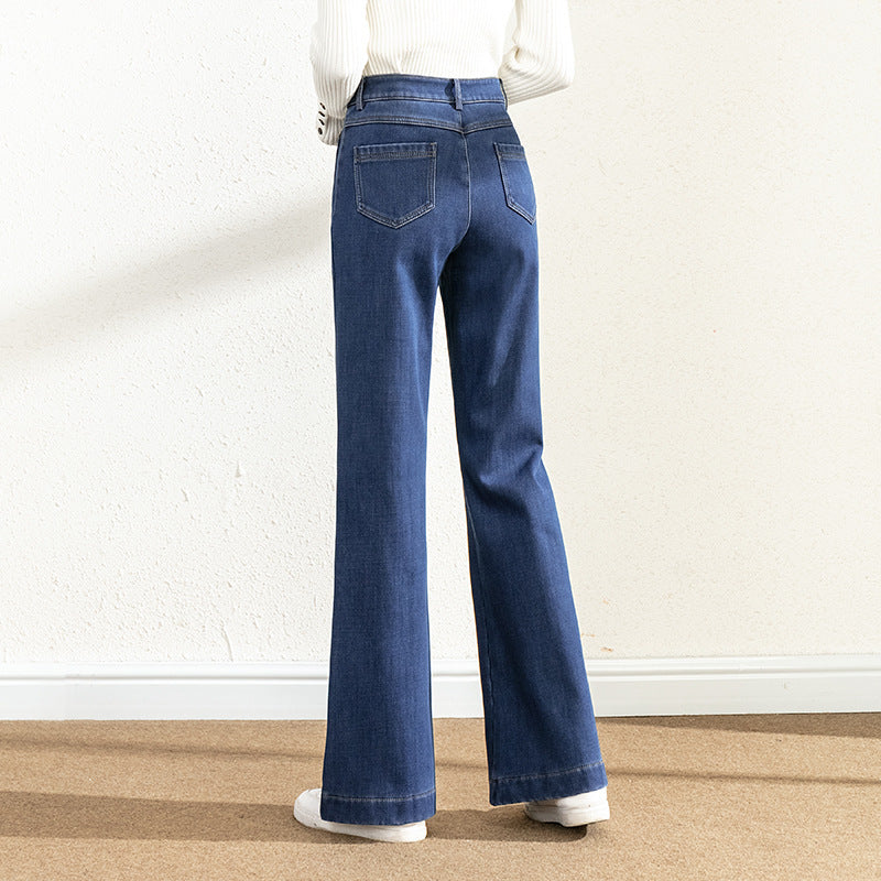 Jean large taille haute pour femme