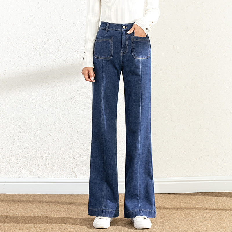 Jean large taille haute pour femme