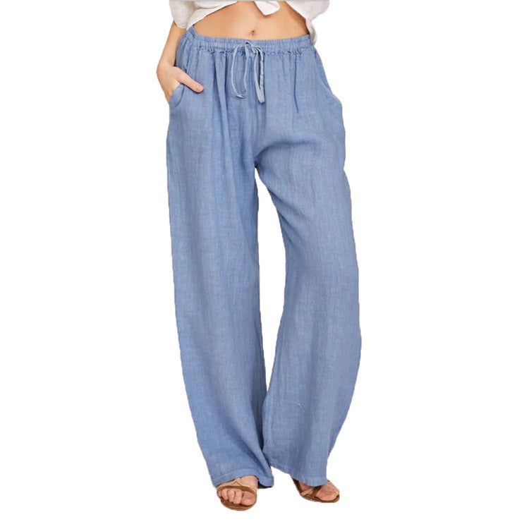 Pantalon d'été ample avec taille élastique