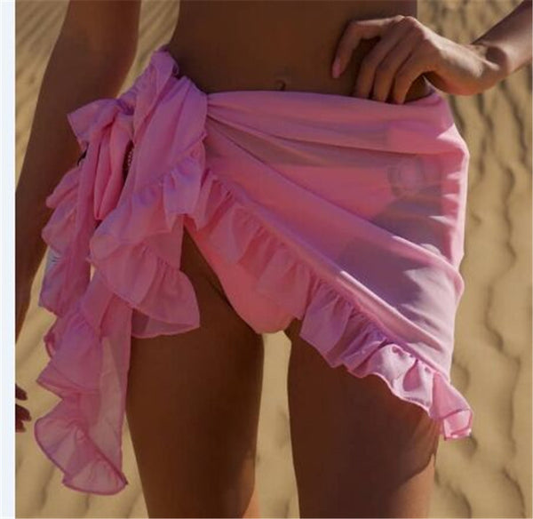 Chemisier de plage en mousseline à volants pour femmes
