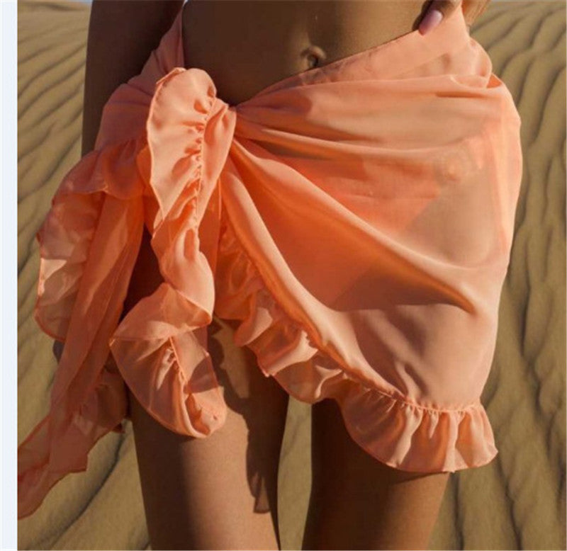 Chemisier de plage en mousseline à volants pour femmes