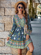 Robe imprimée pour femme à taille contrôlée