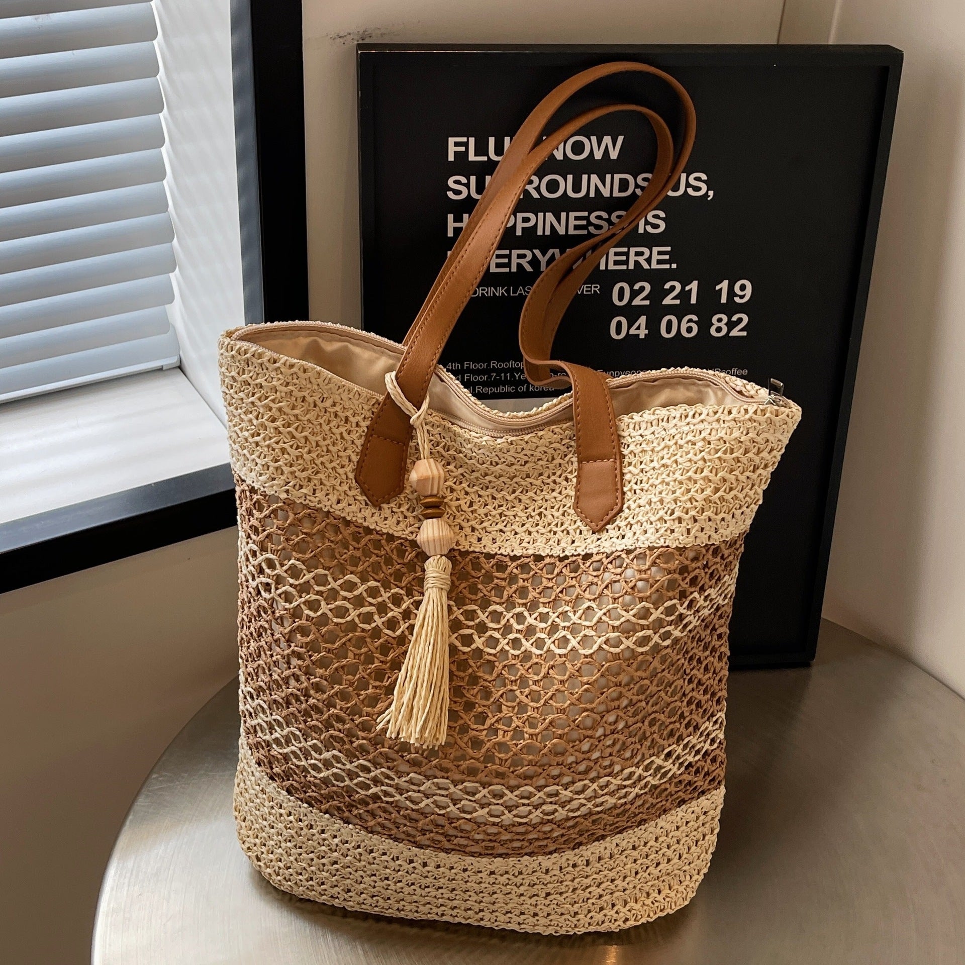 Sacs d'été en paille rayée