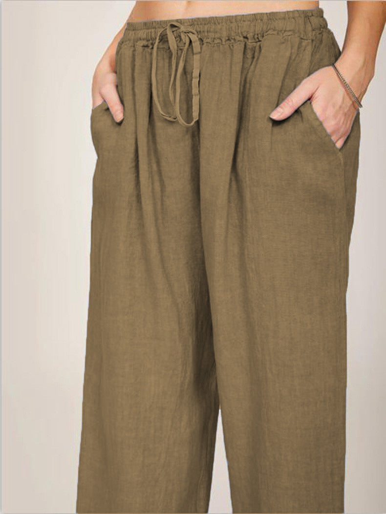 Pantalon d'été ample avec taille élastique