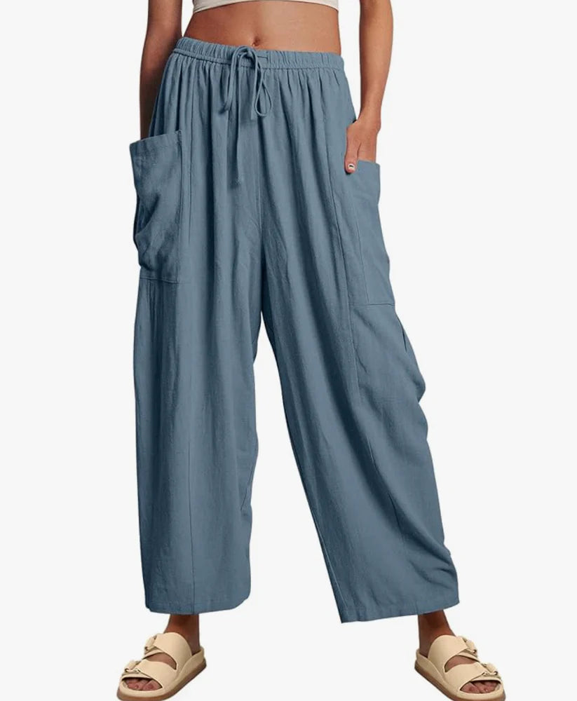 Pantalon d'Été Large à Taille Haute – Confort & Élégance en Toute Légèreté