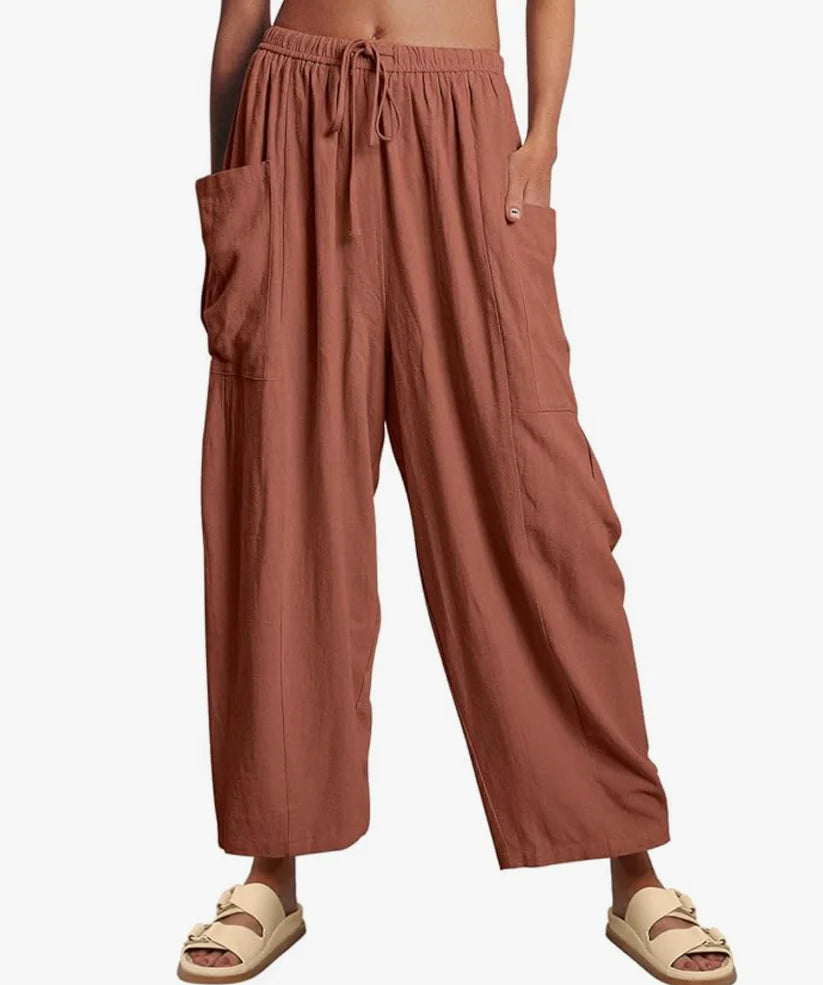 Pantalon d'Été Large à Taille Haute – Confort & Élégance en Toute Légèreté