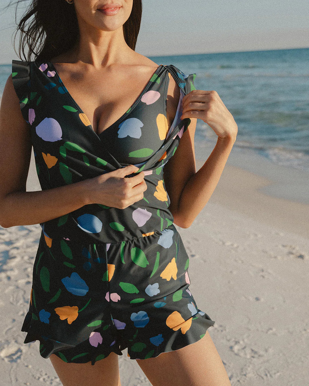 Maillot de bain une pièce avec bretelles intégrées - XXS à 3XL