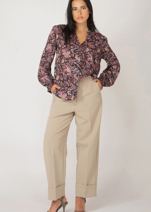 Blouse imprimée, manches longues