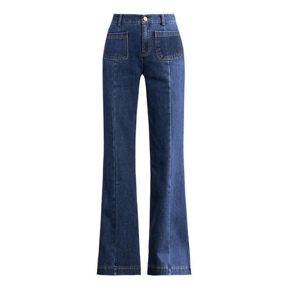 Jean large taille haute pour femme