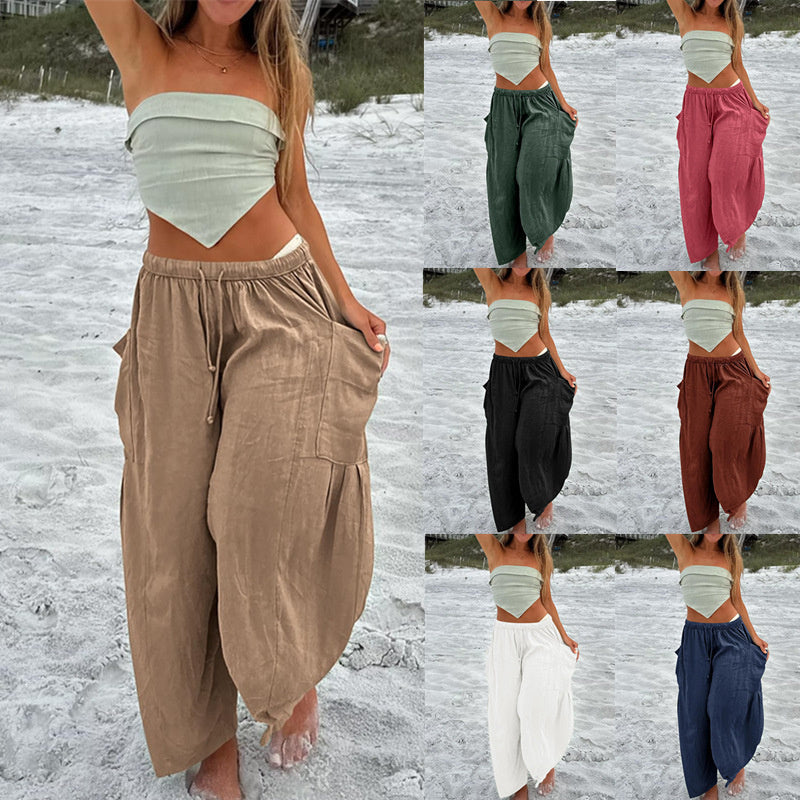 Pantalon d'Été Large à Taille Haute – Confort & Élégance en Toute Légèreté